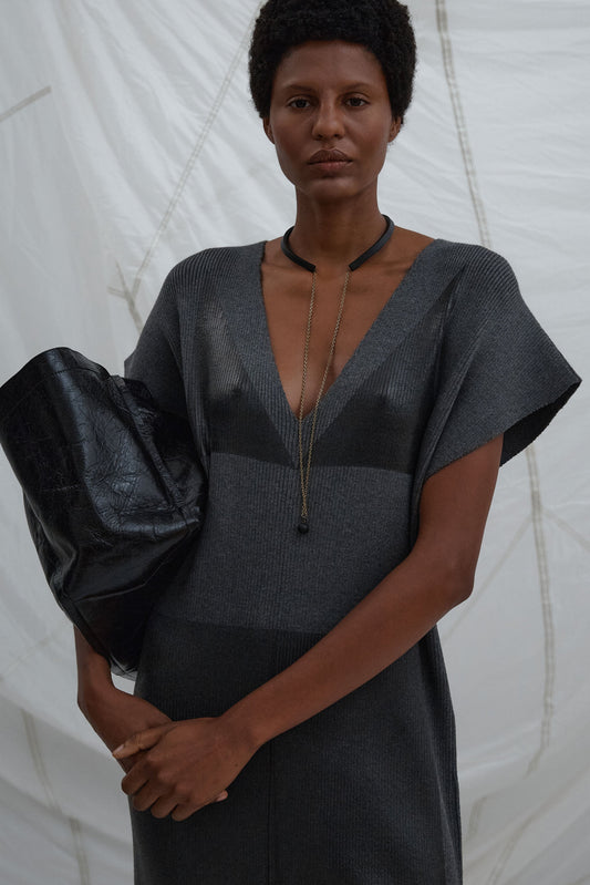 Harpam Dress Charcoal-Black - Rachel Comey