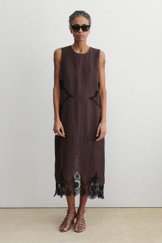 Faden Dress Wine - Rachel Comey