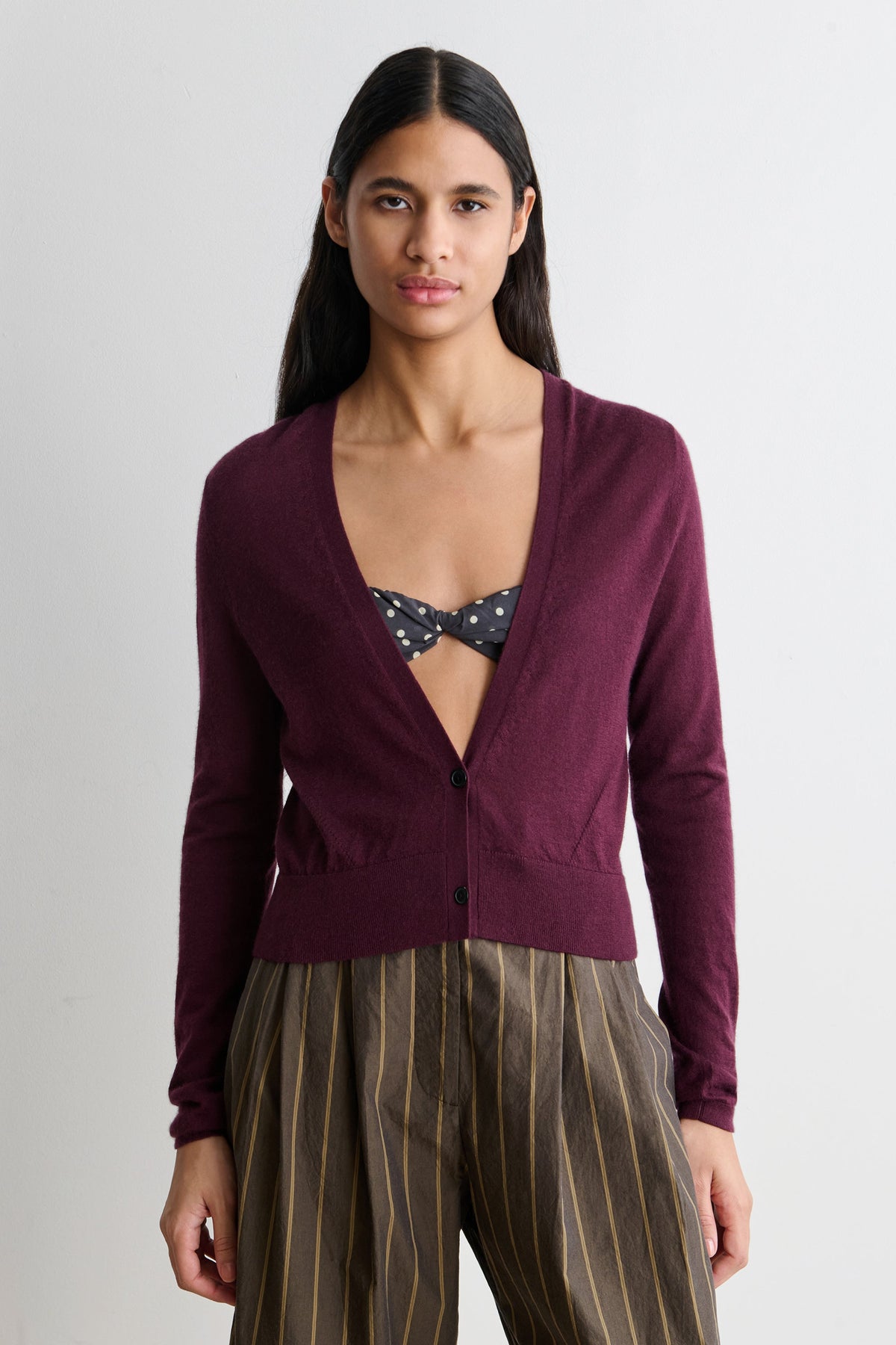 Lilt Cardigan Black Cherry - Rachel Comey
