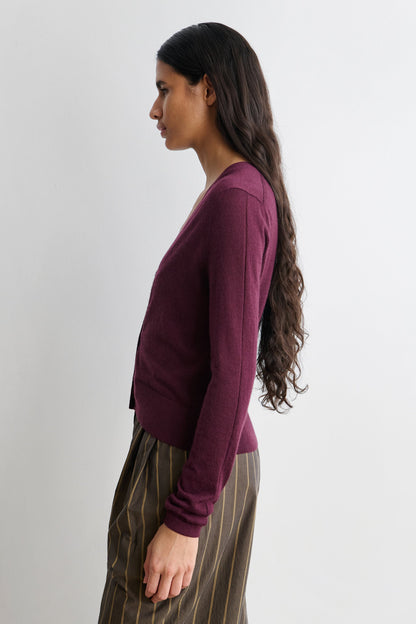 Lilt Cardigan Black Cherry - Rachel Comey
