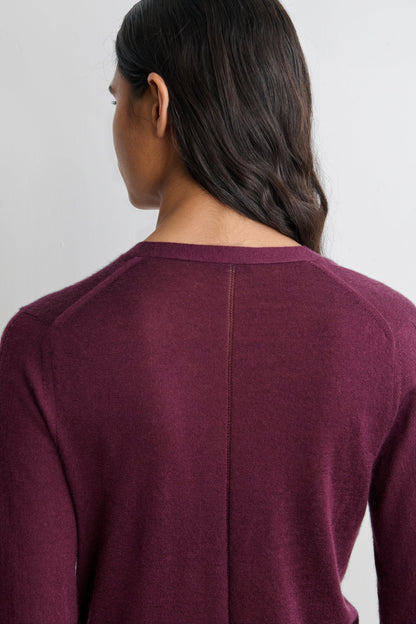 Lilt Cardigan Black Cherry - Rachel Comey