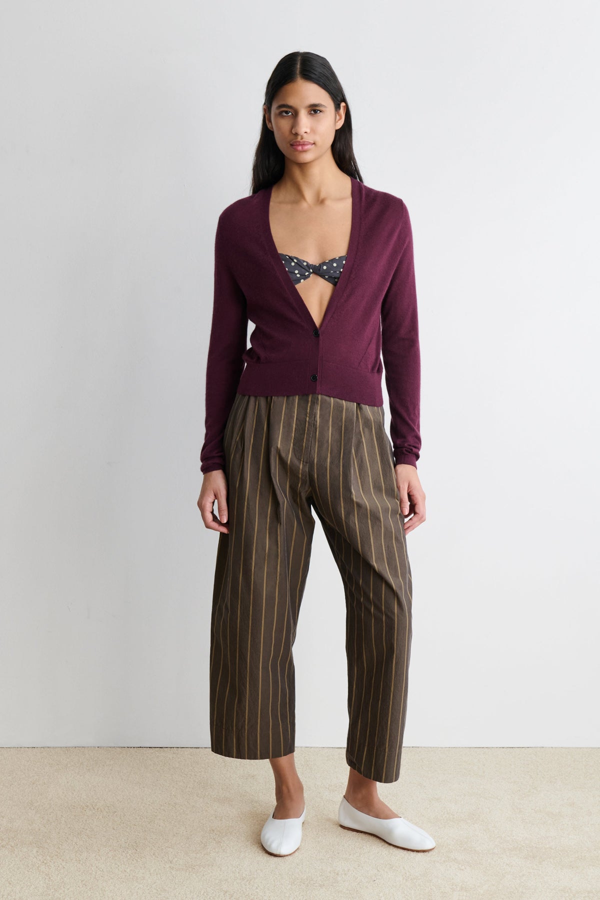 Lilt Cardigan Black Cherry - Rachel Comey