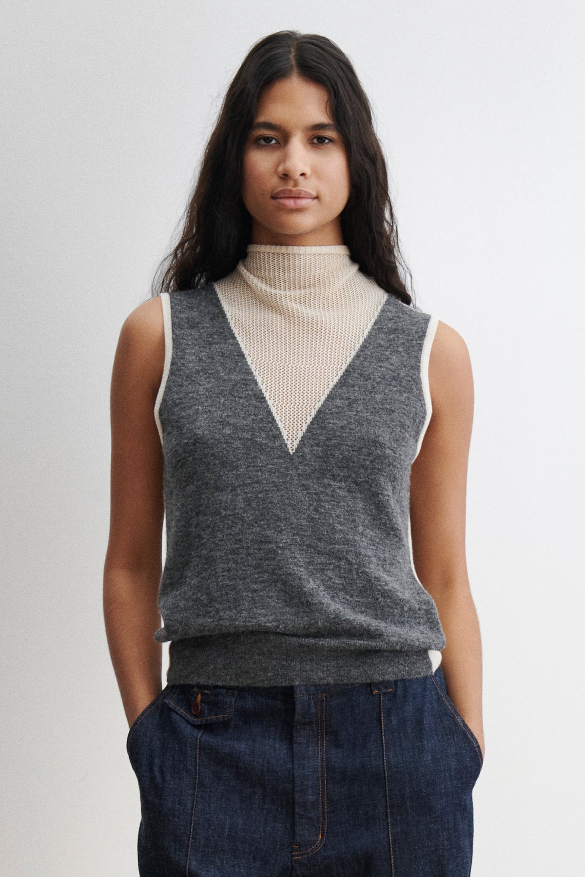 Horwill Top Charcoal-Cream - Rachel Comey