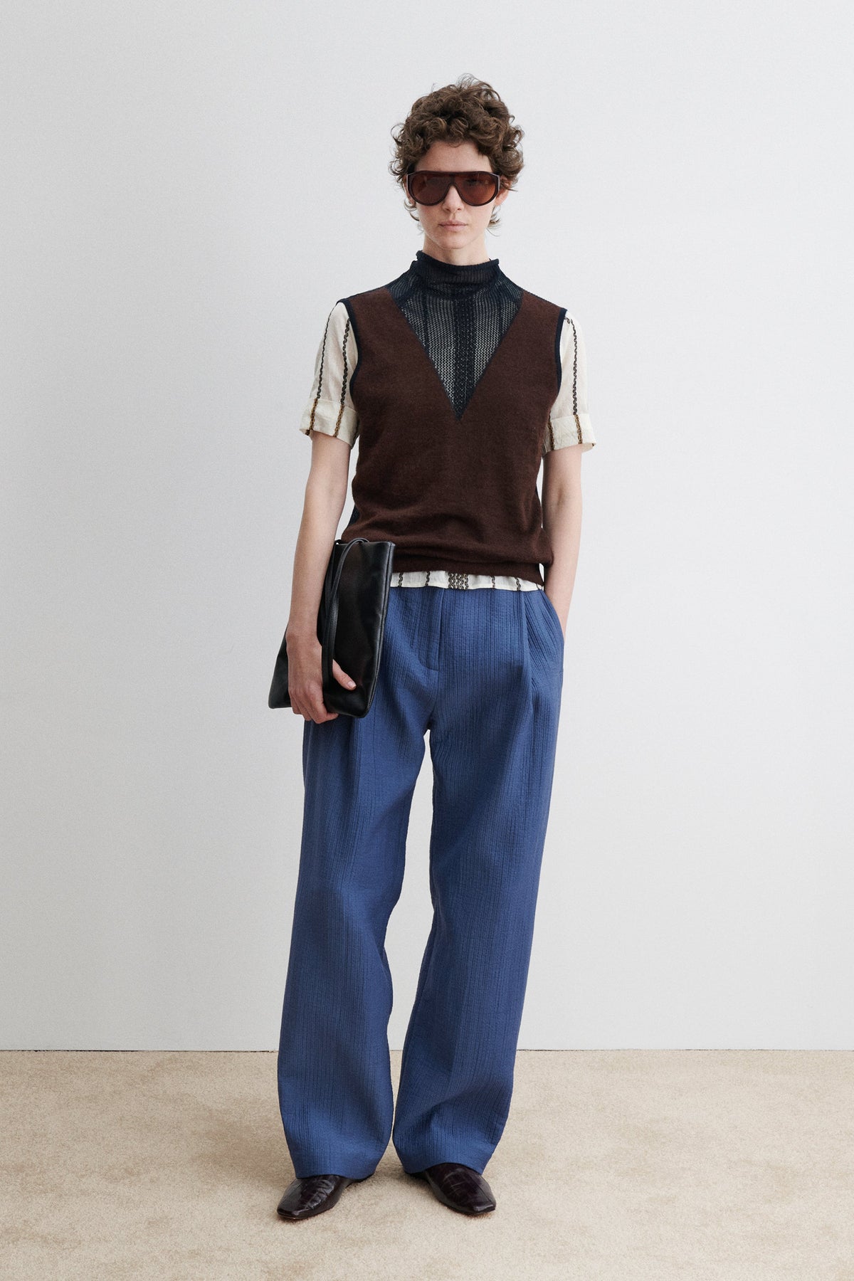Horwill Top Charcoal-Cream - Rachel Comey