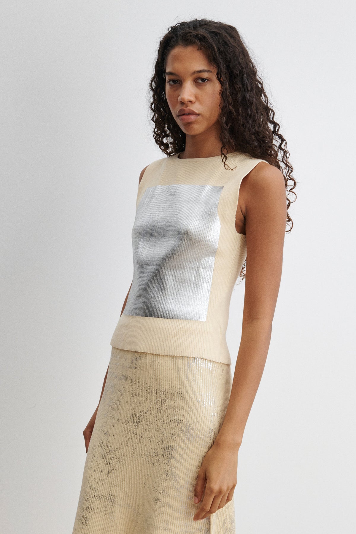 Yaire Top Sand-Silver - Rachel Comey