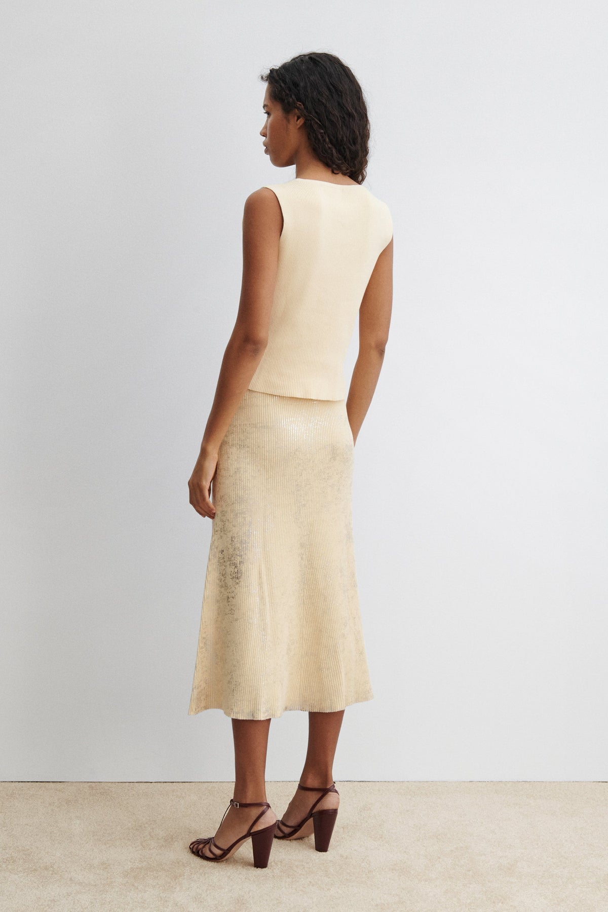 Yaire Top Sand-Silver - Rachel Comey