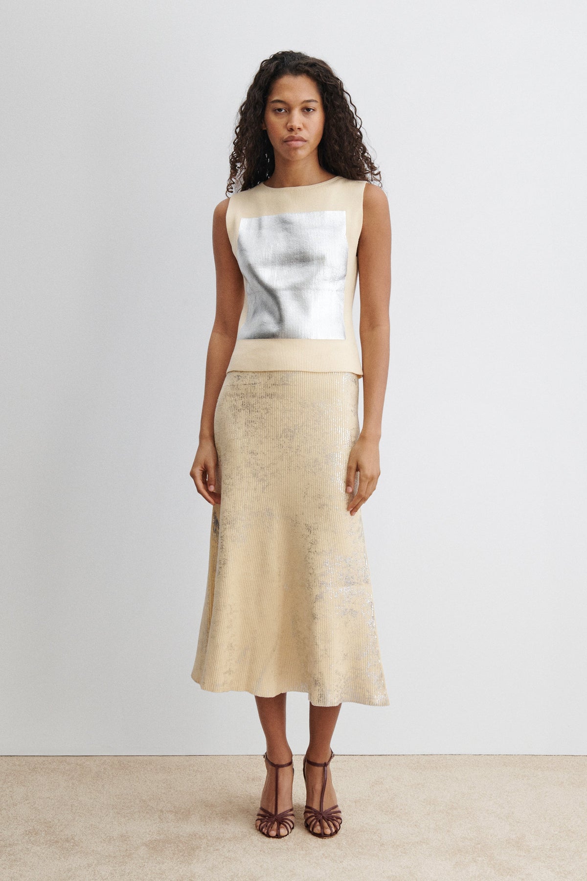 Yaire Top Sand-Silver - Rachel Comey