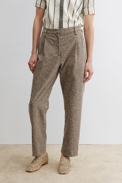 Carabin Pant Brown Herringbone - Rachel Comey