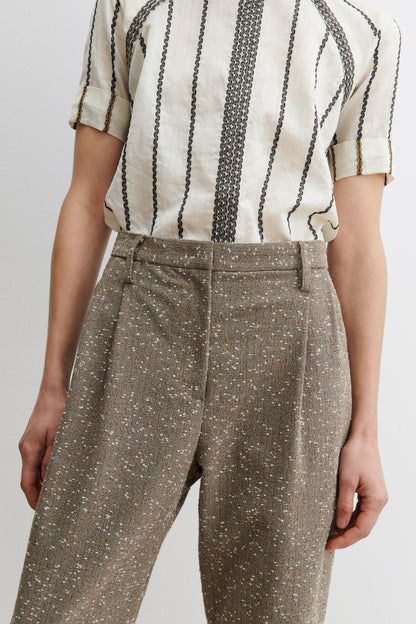 Carabin Pant Brown Herringbone - Rachel Comey