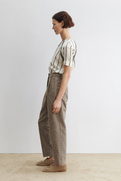Carabin Pant Brown Herringbone - Rachel Comey