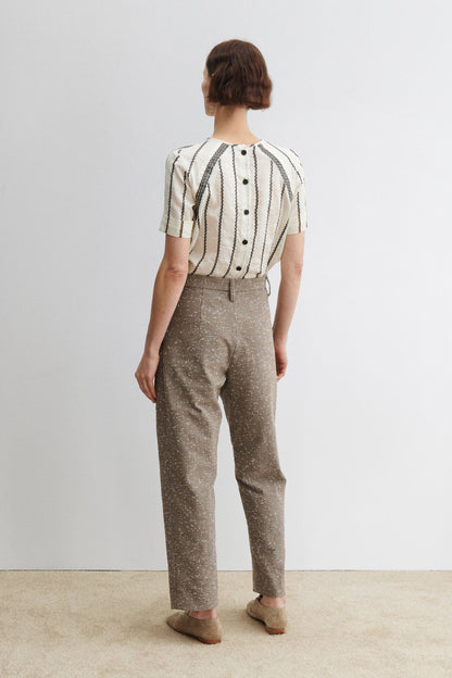 Carabin Pant Brown Herringbone - Rachel Comey