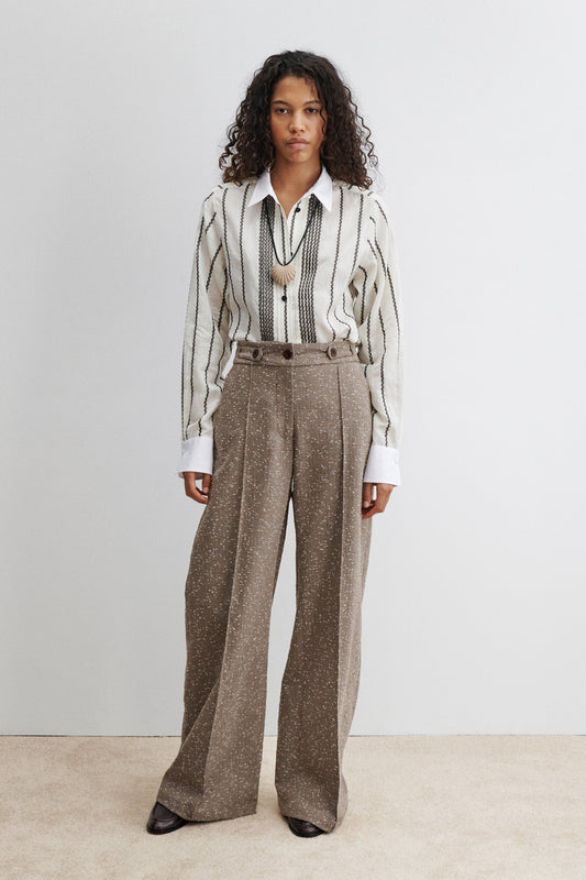Alber Pant Brown Herringbone - Rachel Comey