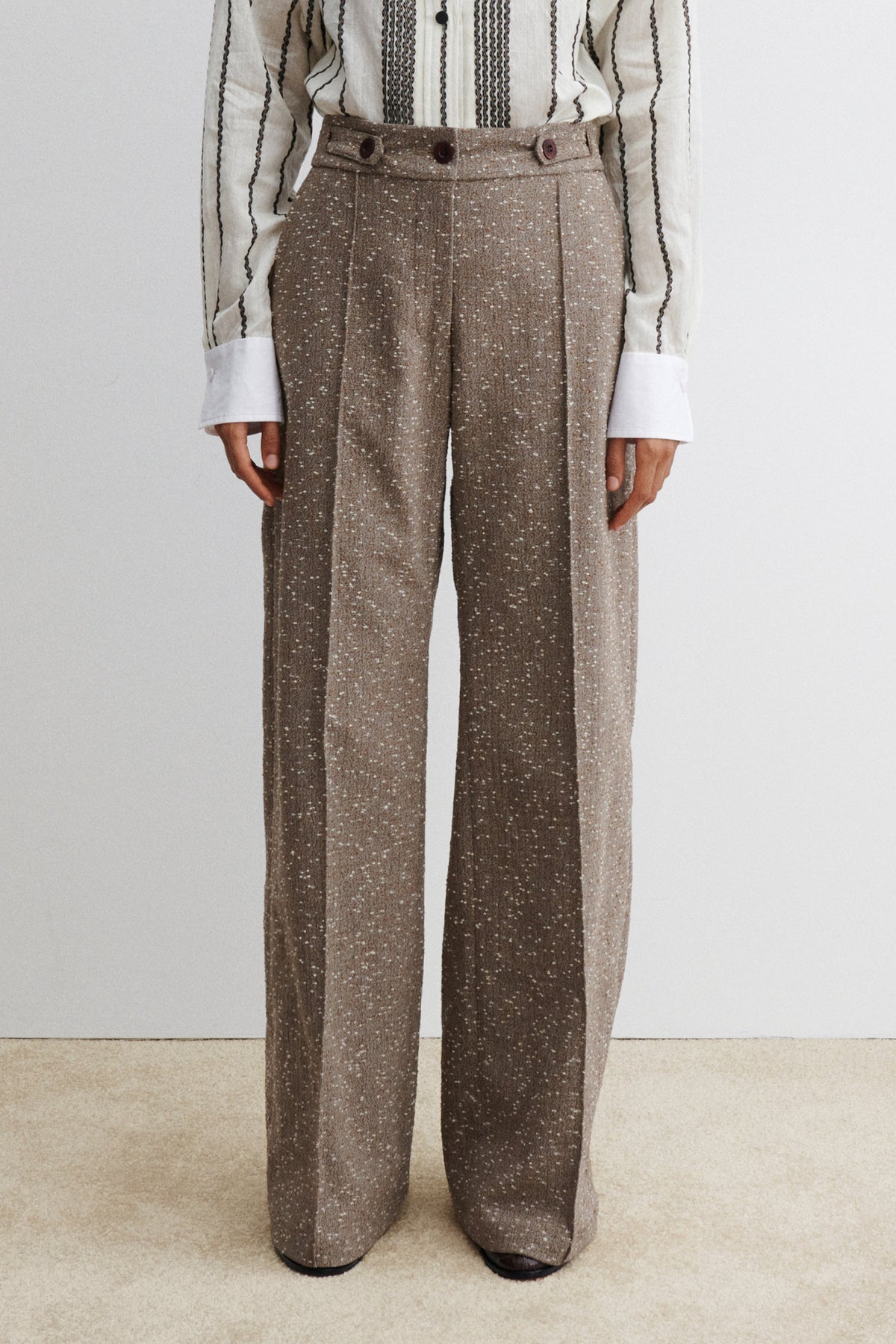 Alber Pant Brown Herringbone - Rachel Comey