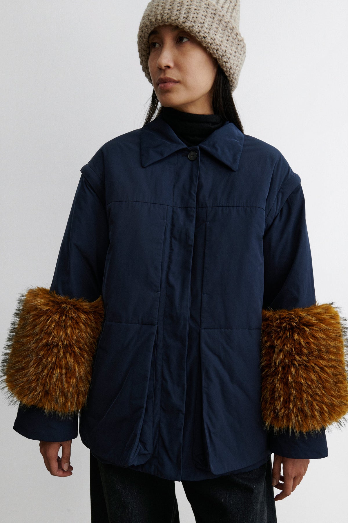 Muff Coat Navy - Rachel Comey