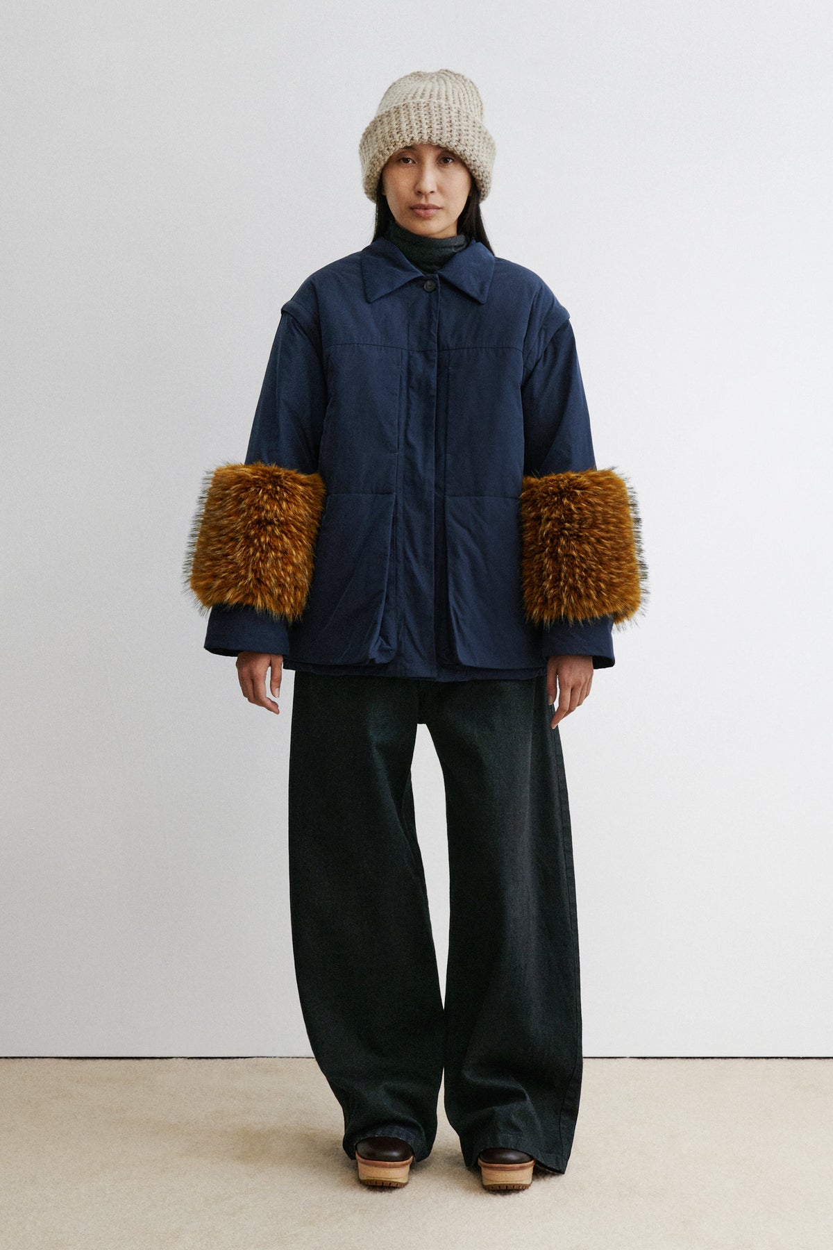 Muff Coat Navy - Rachel Comey