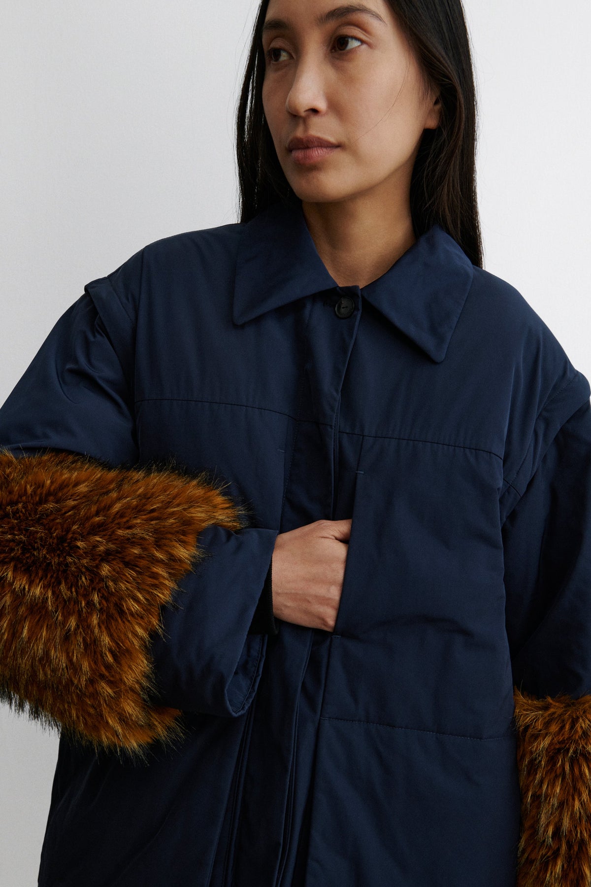 Muff Coat Navy - Rachel Comey