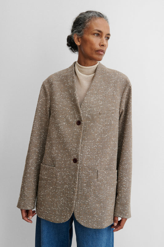 Baseball Blazer Brown Herringbone - Rachel Comey