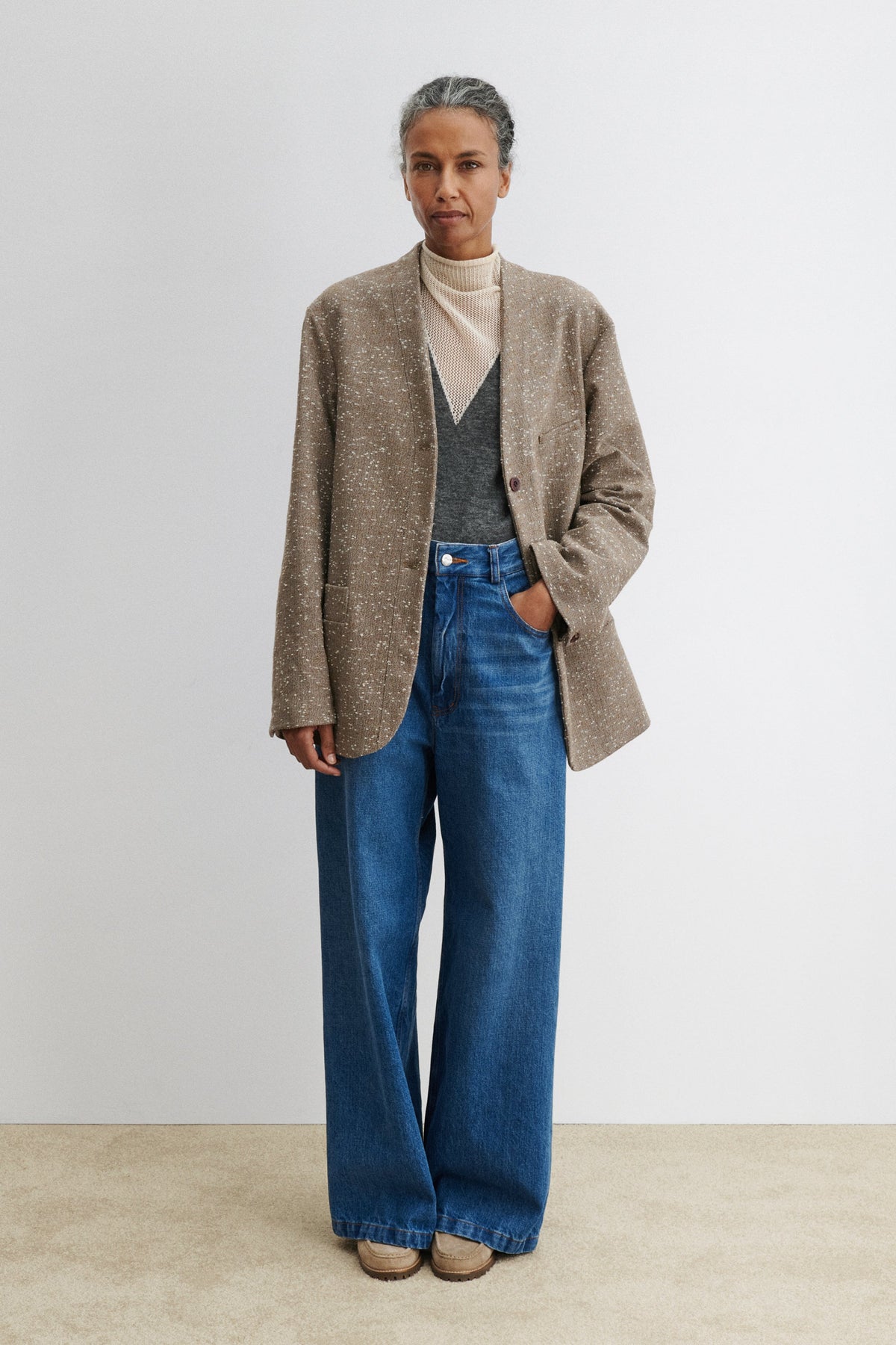 Baseball Blazer Brown Herringbone - Rachel Comey