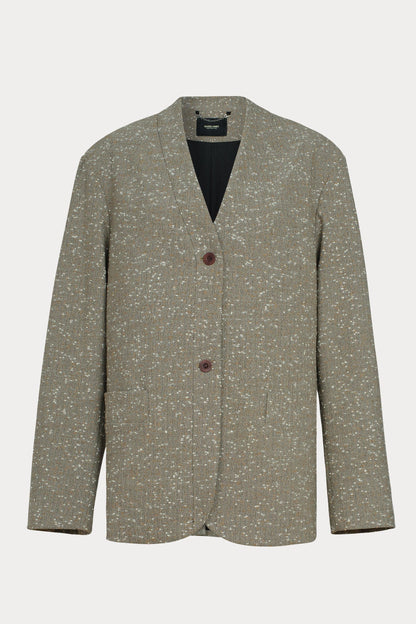 Baseball Blazer Brown Herringbone - Rachel Comey