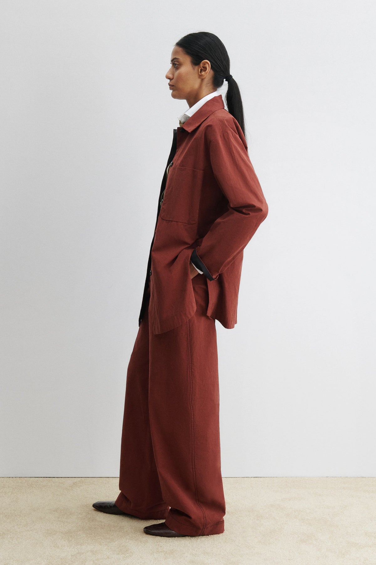 Irvine Shirt Garnet - Rachel Comey
