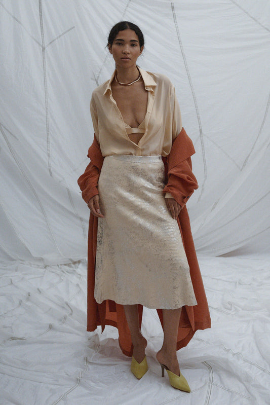Kuzner Skirt Sand-Silver - Rachel Comey