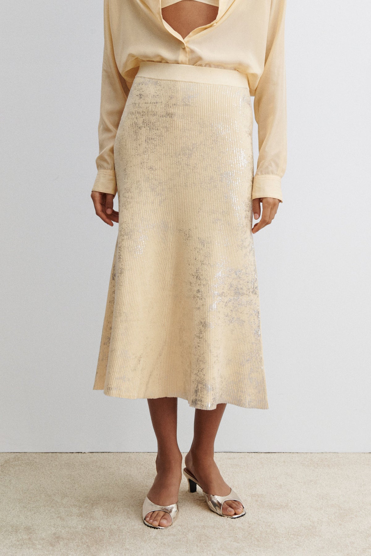 Kuzner Skirt Sand-Silver - Rachel Comey