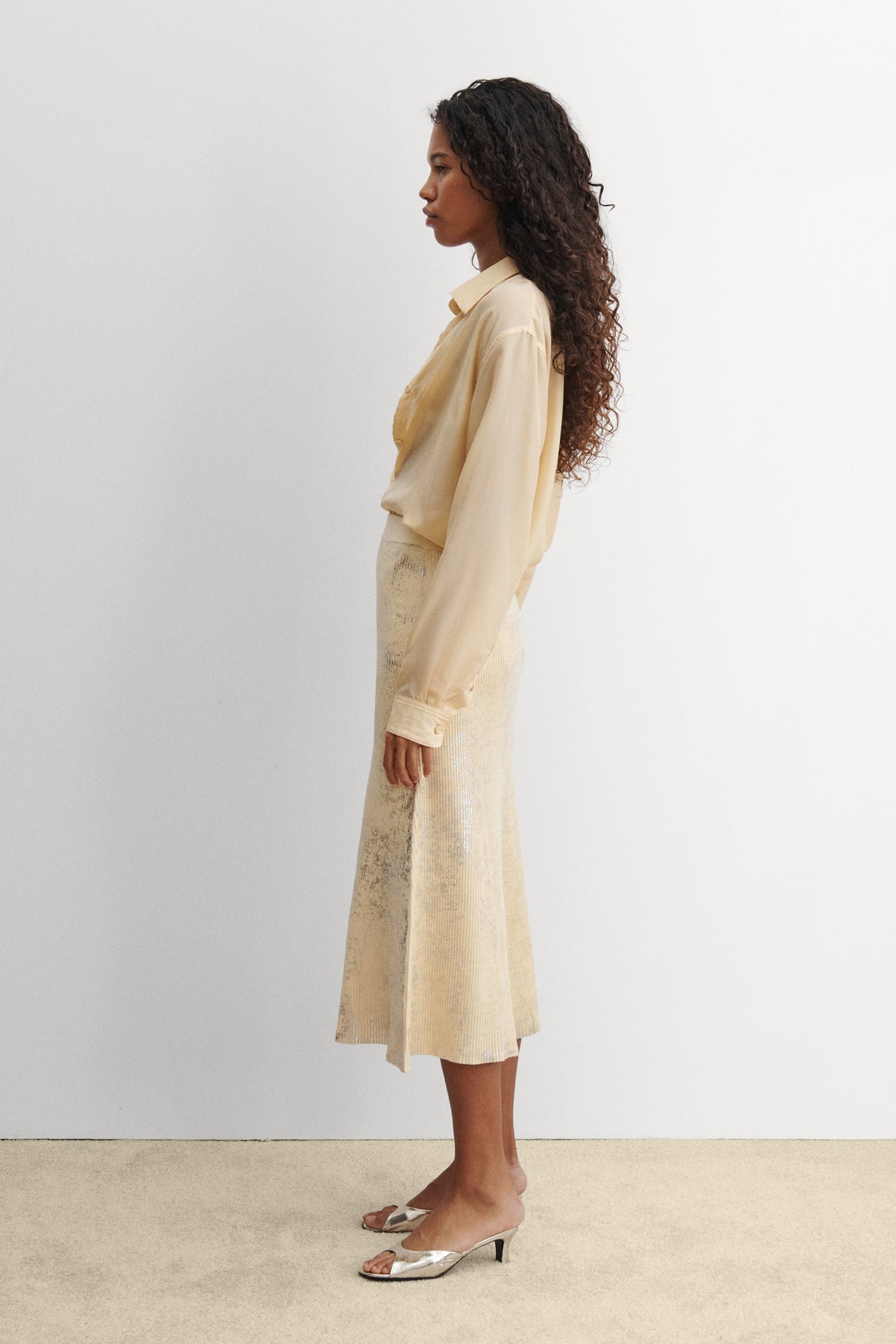Kuzner Skirt Sand-Silver - Rachel Comey