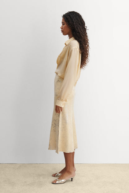 Kuzner Skirt Sand-Silver - Rachel Comey