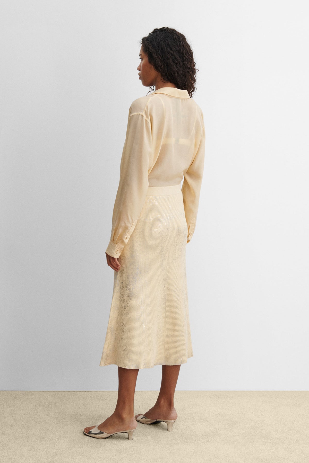 Kuzner Skirt Sand-Silver - Rachel Comey