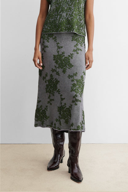 Broccada Skirt Dove-Green - Rachel Comey