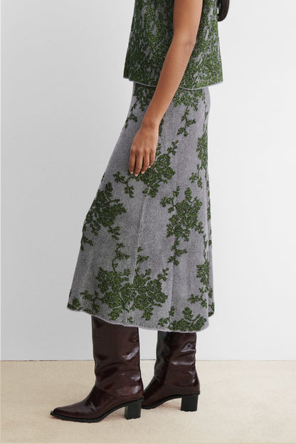 Broccada Skirt Dove-Green - Rachel Comey