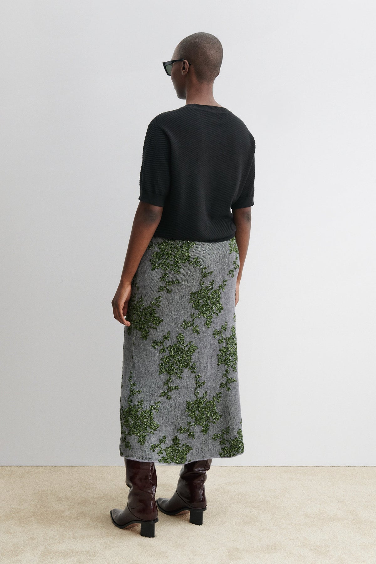 Broccada Skirt Dove-Green - Rachel Comey