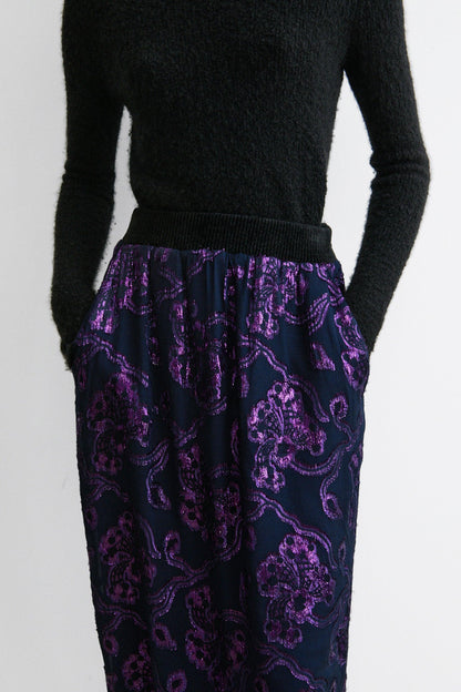 Vine Skirt Midnight Purple - Rachel Comey