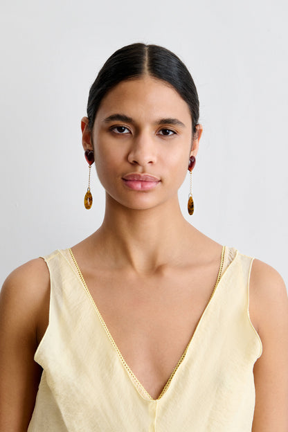 Dottie Earring Dark Tortoise Multi - Rachel Comey