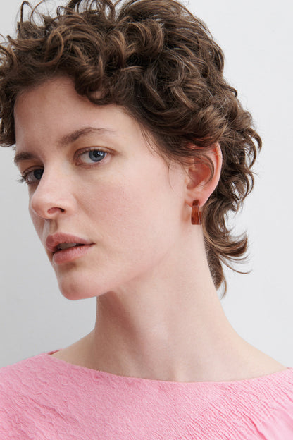 Cuba Earring Dark Tortoise - Rachel Comey