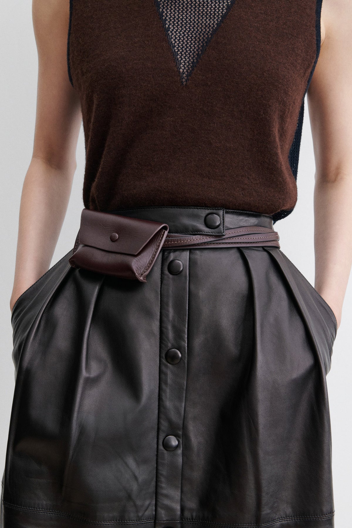 Double Wrap Hamecon Card Slot Belt Auburn - Rachel Comey