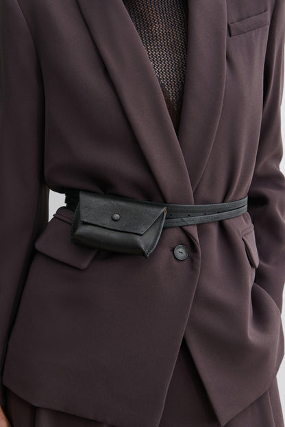Double Wrap Hamecon Card Slot Belt Black - Rachel Comey