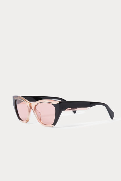 Ayres Sunglasses Black\/Clear Pink - Rachel Comey
