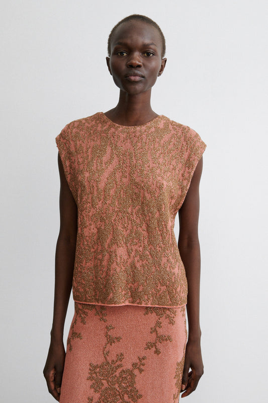 Brocca Vest Melon-Bronze - Rachel Comey