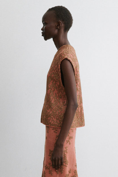 Brocca Vest Melon-Bronze - Rachel Comey