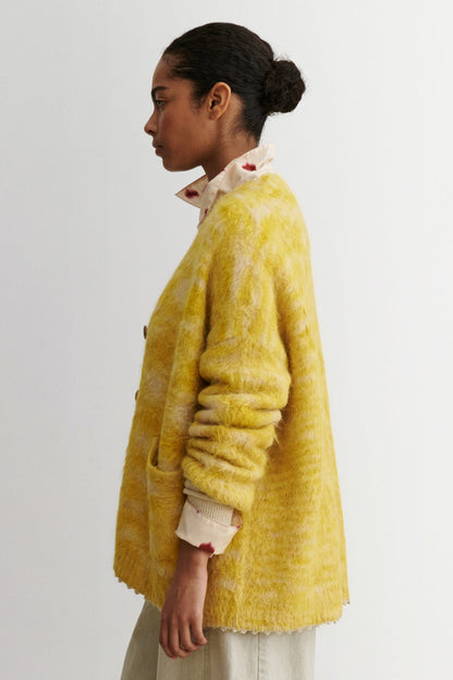 Fuchs Cardigan Chartreuse Space Dye - Rachel Comey