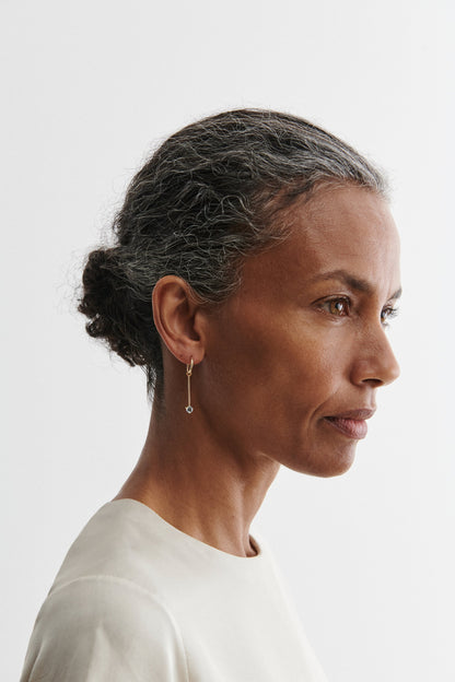 Quarry Serr Hoop Earring Single Gold\/Topaz - Rachel Comey