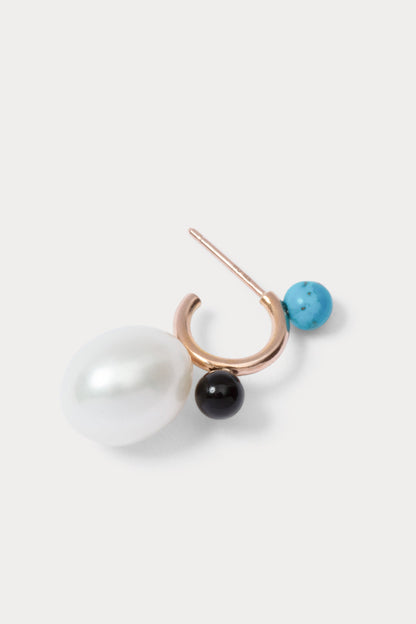 Quarry Opale X RC Earring Single Turquoise Black Onyx Pearl - Rachel Comey